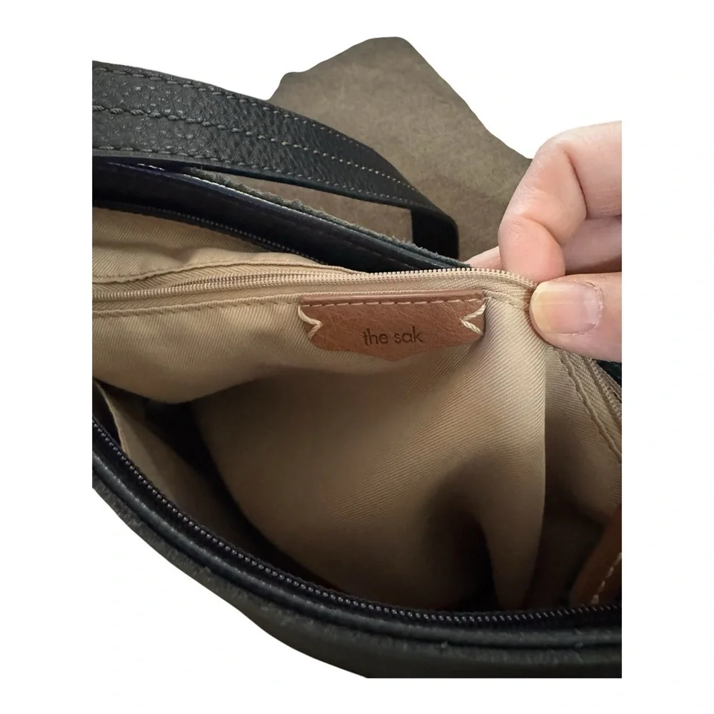 The Sak De Young Black Pebbled Leather Hobo Shoulder Bag